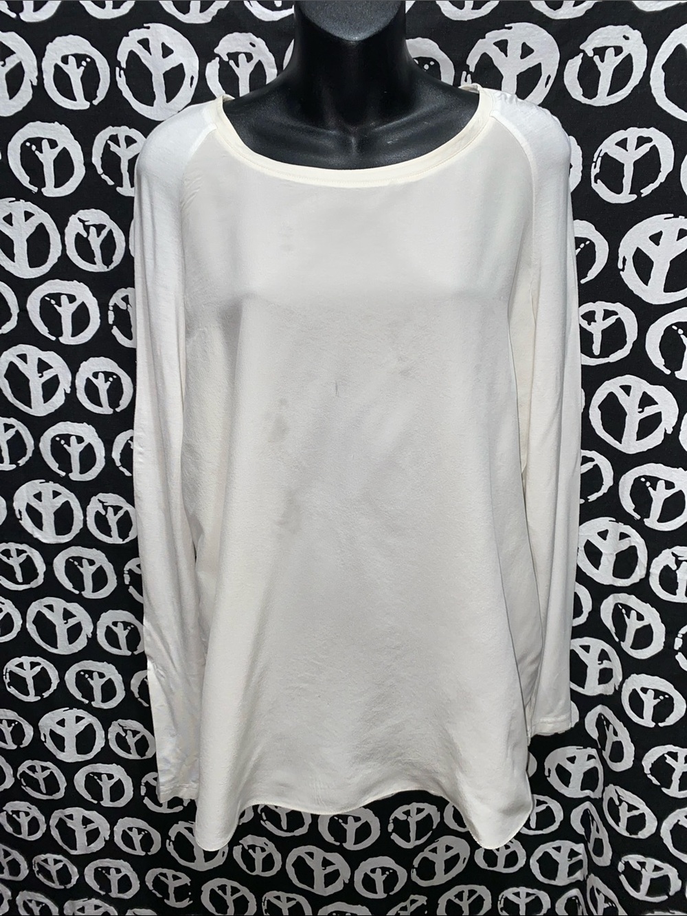 SILK: Lord & Taylor Cream Tunic Modal/Spandex Blend Sz M